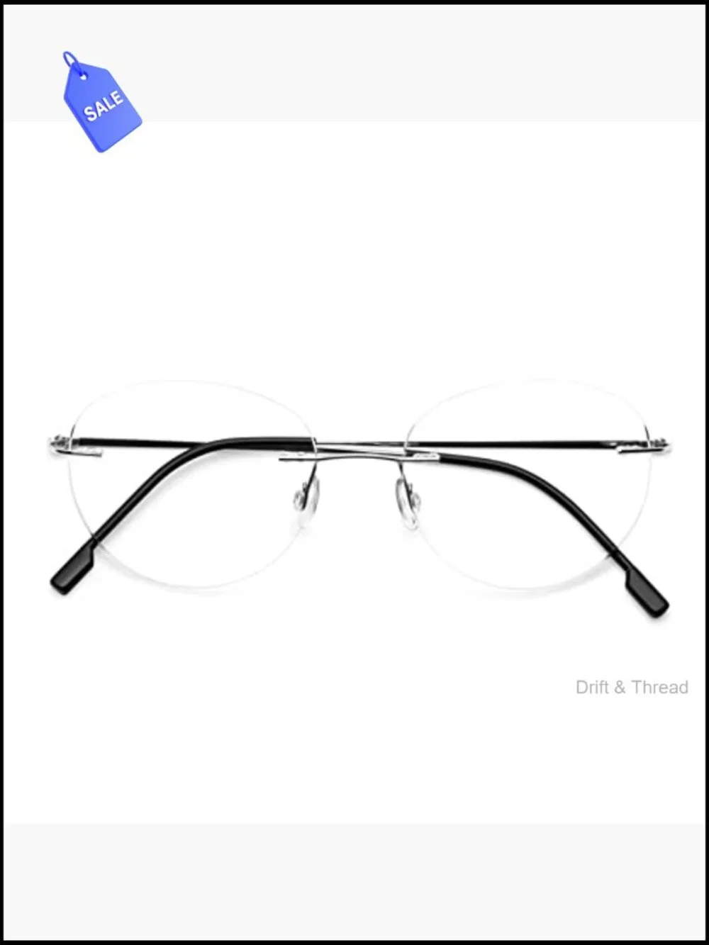 Ultra Light Rimless Reading Glasses Titanium Alloy Resin Lenses